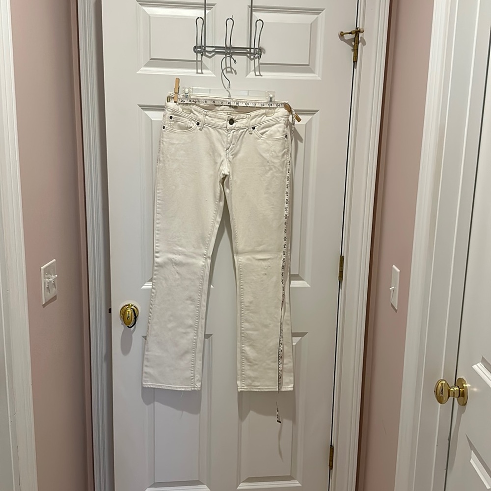 Express Barely Bootcut Jeans In White Size 4 - image 1